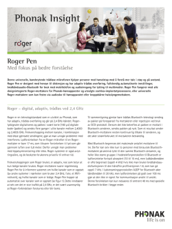 Phonak Insight Roger Pen Med fokus på bedre forståelse