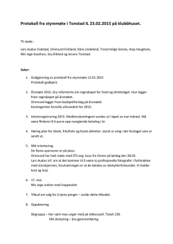 Protokoll styremøte Tonstad IL 20150223