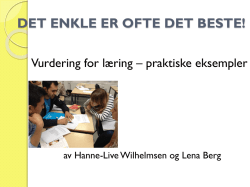 Vurdering for læring v. Lena Berg