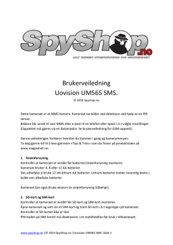 Brukerveiledning Uovision UM565 SMS.
