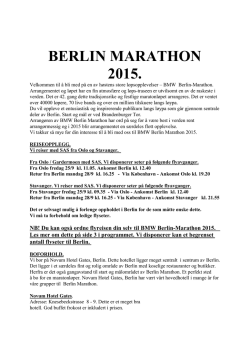 Berlin Marathon 2015 Program