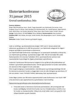 Eksteriørdommerkonferanse 31.01.15 i regi av NDF