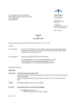 Protokoll fra styremøte 05/2015