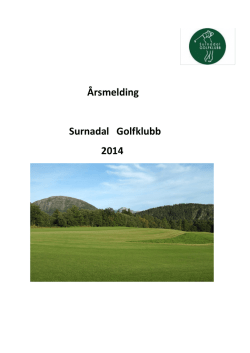 Årsmelding Surnadal Golfklubb 2014