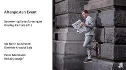Aftenposten Event - Sponsor og eventforeningen