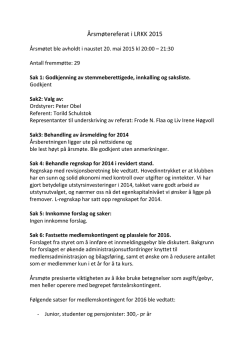 Årsmøtereferat i LRKK 2015