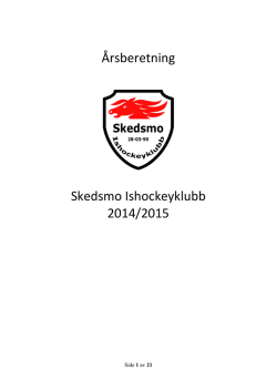 Årsberetning Skedsmo Ishockeyklubb 2014/2015