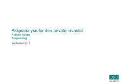 Trondheim – Aksjeanalyse for den private investor ved DNB Markets