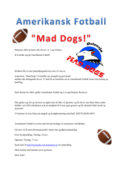 Påmelding Amerikansk Fotball Maddogs 2015 filetype pdf