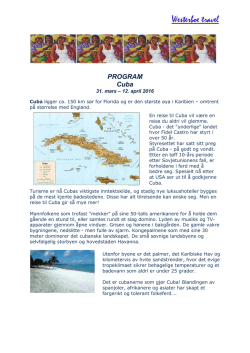PROGRAM Cuba - Westerboe Travel
