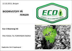 2015 10 Eco-1 bioenergi - ZERO FERGESEMINAR BERGEN