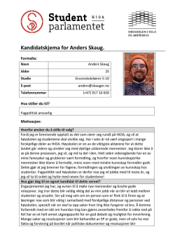 Kandidatskjema for Anders Skaug - Blogg