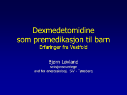 pharmacology and clinical applications of dexmedetomidine