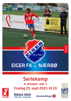 Seriekamp EIGER FK VS NÆRBØ