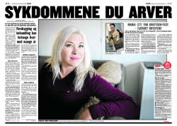Sykdommene du arver. VG 27.09.2015 side 10-11
