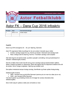 Astor FK – Dana Cup 2016 infoskriv