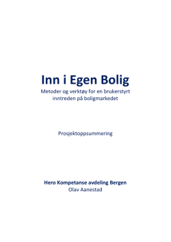 Inn i Egen Bolig - Prosjektoppsummering