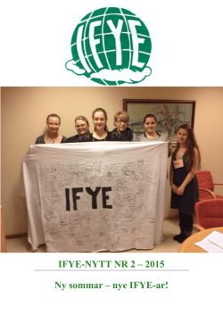 IFYE-nytt 2.2015 - International 4H Youth Exchange