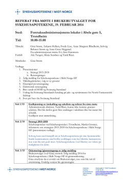 Referat fra BU-møte, 19.2.2015 - Sykehusapotekene i Midt