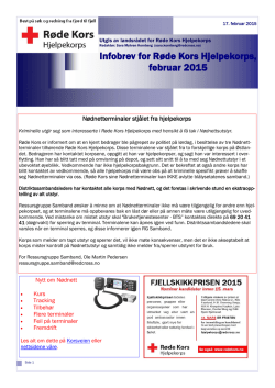 Infobrev for Røde Kors Hjelpekorps, februar 2015