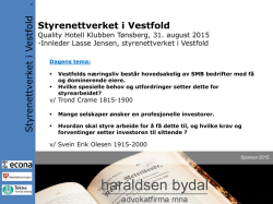 presentasjon 31082015 - Styrenettverket i Vestfold