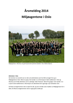 Årsmelding 2014 Miljøagentene i Oslo