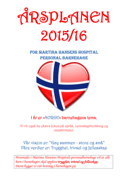 Årsplan - Martina Hansens Hospital