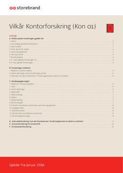 Nye vilkår for kontorforsikring fra 1.1.2016