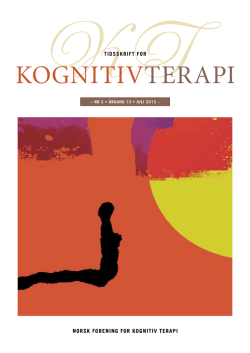 Tidsskrift 2 2012 - Norsk Forening for Kognitiv Terapi