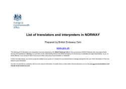 Norway - list of translators and interpreters