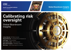 Global Boardroom Insights: Calibrating Risk Oversight