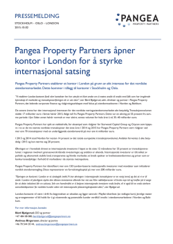 Pangea Property Partners åpner kontor i London for å styrke
