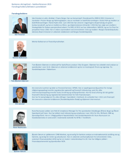 høstkonferansen 2015 Foredragsholdere/deltakere paneldebatt