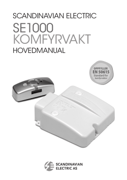 Hovedmanual - Scandinavian Electric AS