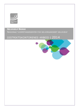 Selvhjelp Norge – rapport for distriktskontorenes arbeid i 2014