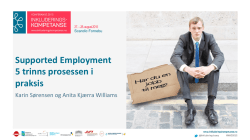Supported Employment 5 trinns prosessen i praksis
