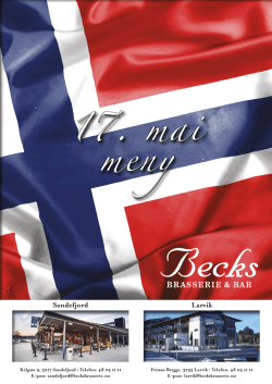 17. mai meny - Becks Brasserie & Bar