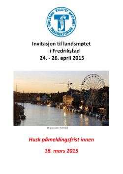 Invitasjon til landsmøtet i Fredrikstad 24.