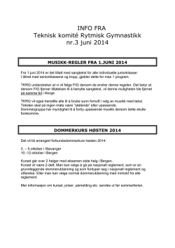 Infoskriv TKRG nr.3 2014 - Norges gymnastikk og turnforbund