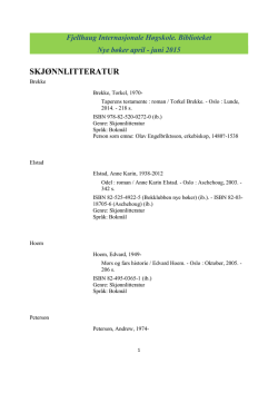 Biblioteket-apr-juni-2015 - Fjellhaug Internasjonale Høgskole
