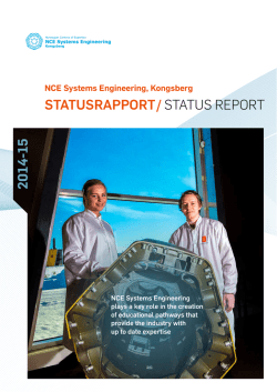 Last ned statusrapporten - NCE Systems Engineering