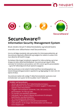 Se SecureAware ISMS produktoversikt