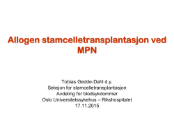 Allogen stamcelletransplantasjon ved MPN