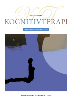 Tidsskrift 4 2010 - Norsk Forening for Kognitiv Terapi