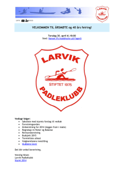 Saksliste årsmøte - Larvik Padleklubb