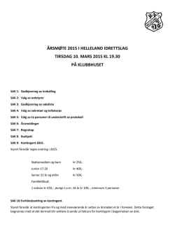årsrapport helleland idrettslag 2014