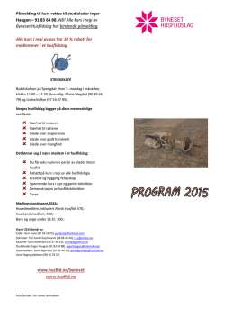 Program 2015 - Norges Husflidslag