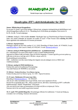 Skaubygdas JFF_aktivitetskalender_2015 - Norges Jeger