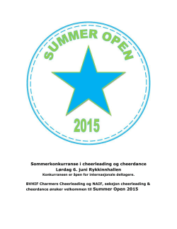 Sommerkonkurranse i cheerleading og cheerdance Lørdag 6. juni