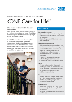 KONE Care for Life™ tilstandsanalyse av heiser, rulletrapper og